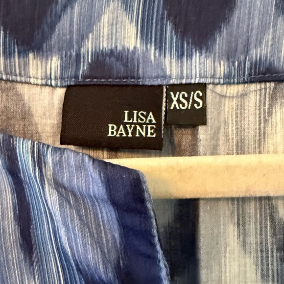 Lisa Bayne Artful Blue Patterned Women's Relaxed Tunic Size XS- Small - Picture 7 of 8